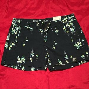 a.n.a Black Twill Floral Shorts